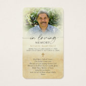 Guadalupe Funeral Catholic Photo Memorial Card Visitekaartje (Achterkant)