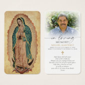 Guadalupe Funeral Catholic Photo Prayer Card Visitekaartje (Voorkant /achterkant)