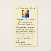 Guadalupe Funeral rooms-katholieke Kaart (Achterkant)