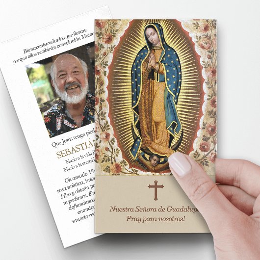 Guadalupe Herdenking Foto Begrafenisgebed Kaarten Visitekaartje