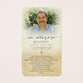 Guadalupe In Loving Memory Photo Prayer Card Visitekaartje (Achterkant)