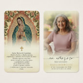 Guadalupe In Loving Memory Spanish Prayer Cards Visitekaartje (Voorkant /achterkant)
