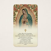Guadalupe In Loving Memory Spanish Prayer Cards Visitekaartje (Voorkant)