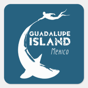 Guadalupe Island, Mexico Duiken met haaien Vierkante Sticker