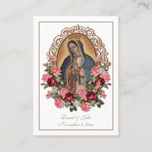 Guadalupe katholieke bruiloft voor de Heilige Kaar Visitekaartje (Voorkant)