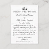 Guadalupe katholieke bruiloft voor de Heilige Kaar Visitekaartje (Achterkant)