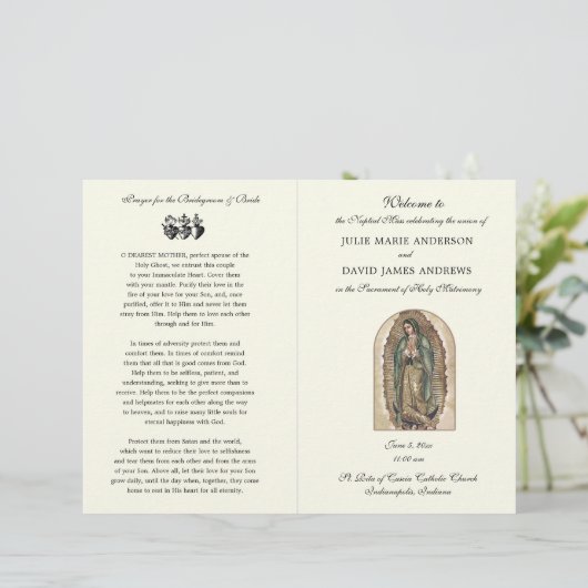 Guadalupe Katholieke Weddenmassa Programma (Staand voorkant)