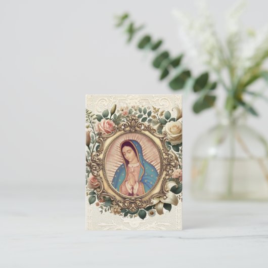 Guadalupe Maagd Maria Begrafenis Gebed Plaatskaartje (Staand voorkant)