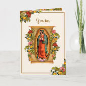 Guadalupe Maagd Maria Katholieke Spaanse Gracias Bedankkaart (Voorkant)