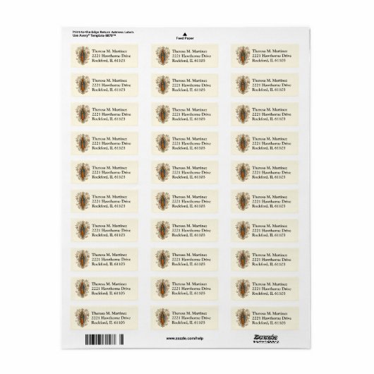 Guadalupe Maagd Maria Katholieke Spaanse Religie Etiket (Full Sheet)