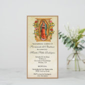 Guadalupe Maagd Maria Spaanse Doop Uitnodiging (Staand voorkant)