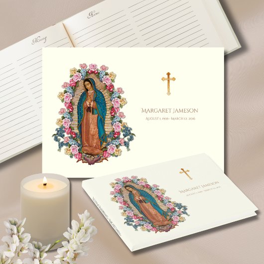 Guadalupe Maagd Mary Funeral Memorial Guest Book Gastenboek