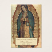 Guadalupe Maagd Mary Funeral Prayer Heilige Kaart (Voorkant)