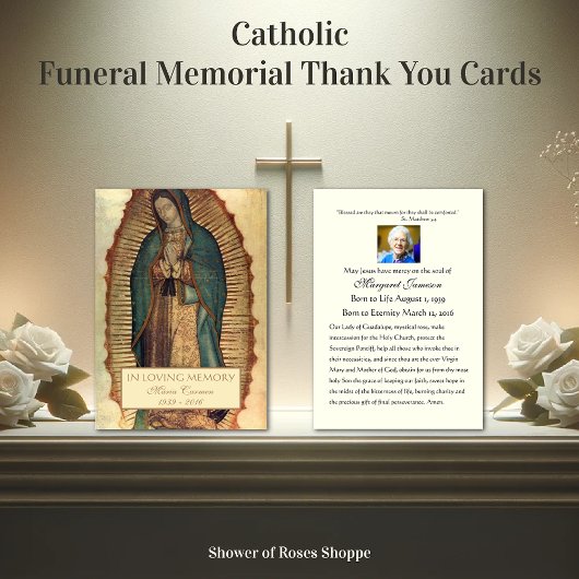 Guadalupe Maagd Mary Funeral Prayer Heilige Kaart