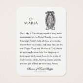 Guadalupe Maagd Mary Spain Prayer Heilige Kaart (Achterkant)