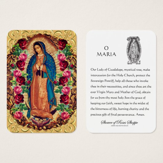 Guadalupe Maagd Mary Spain Prayer Heilige Kaart (Voorkant /achterkant)