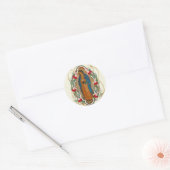 Guadalupe Maagd Mary Spain Prayer Heilige Kaart Ronde Sticker (Envelop)