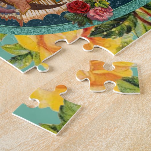 Guadalupe Maagd Mary Yellow Roses Religieuze Legpuzzel (Zijkant)