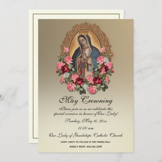 Guadalupe May Crowning Mary Moederdag Kaart (Voorkant / Achterkant)