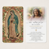 Guadalupe Memorial Photo Spanish Prayer Cards Visitekaartje (Voorkant /achterkant)
