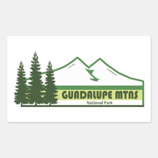 Guadalupe Mountains Nationaal Park Groene Strepen Rechthoekige Sticker (Voorkant)
