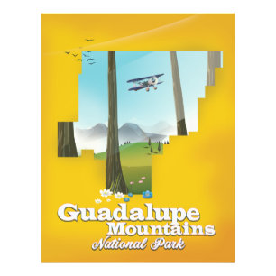 Guadalupe mountains nationaal park, Texas kaart. Foto Afdruk