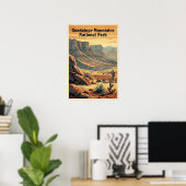 Guadalupe Mountains National Park Retro Poster (Thuiskantoor)