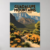 Guadalupe Mountains National Park Retro Reizen Poster (Voorkant)