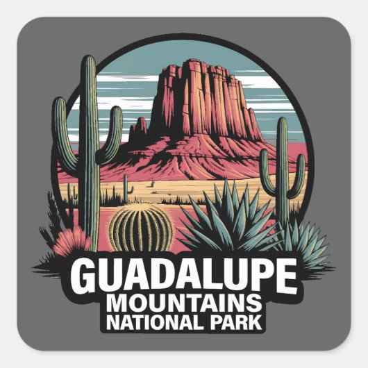 Guadalupe Mountains National Park Texas Vierkante Sticker (Voorkant)