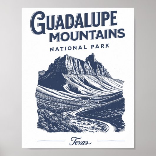 Guadalupe Mountains – National Parks Tx Hiking And Poster (Voorkant)