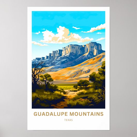 Guadalupe Mountains Texas Reisprint Poster (Voorkant)