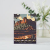 Guadalupe Mountains, West-Texas, Reizen Briefkaart (Staand voorkant)