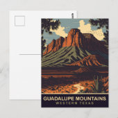 Guadalupe Mountains, West-Texas, Reizen Briefkaart (Voorkant / Achterkant)