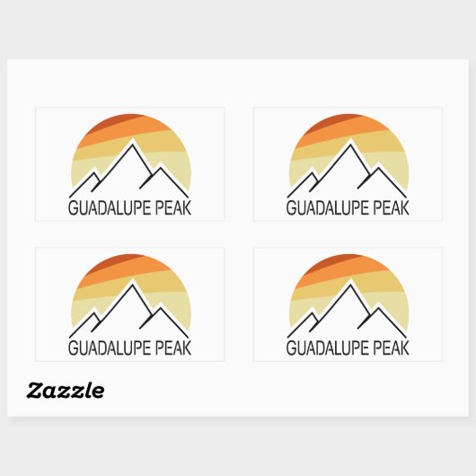 Guadalupe Peak Retro Rechthoekige Sticker (Vel)