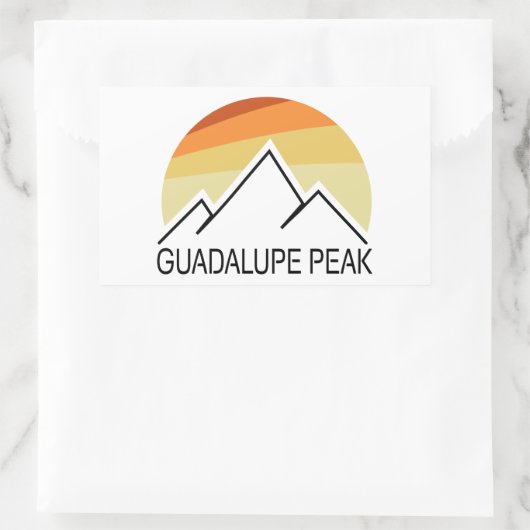 Guadalupe Peak Retro Rechthoekige Sticker (Tas)