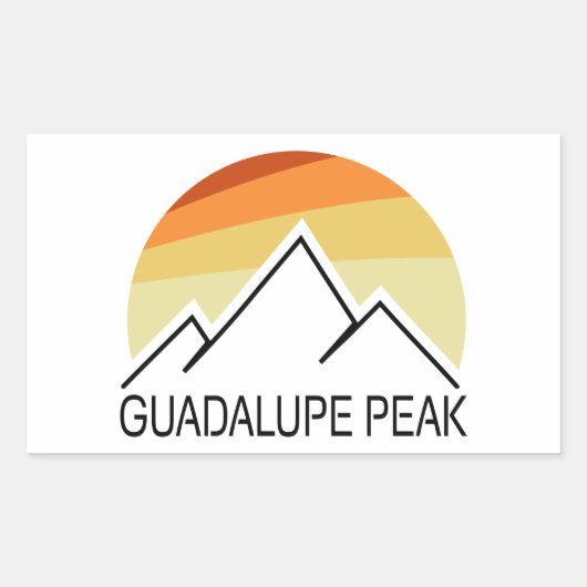 Guadalupe Peak Retro Rechthoekige Sticker (Voorkant)