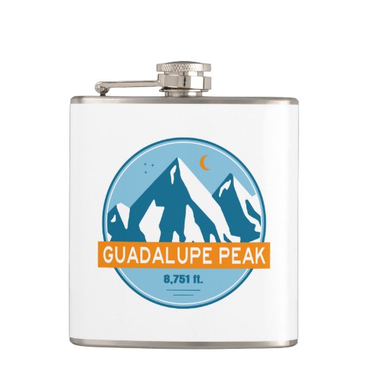 Guadalupe Peak Texas Stars Moon Heupfles (Voorkant)