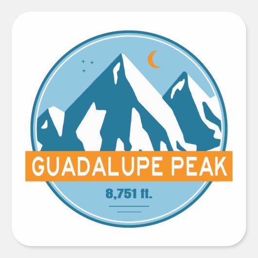 Guadalupe Peak Texas Stars Moon Vierkante Sticker (Voorkant)