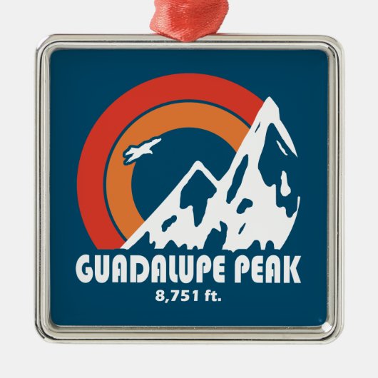 Guadalupe Peak Texas Sun Eagle Metalen Ornament (Voorkant)