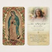 Guadalupe Photo Memorial Spanish Funeral Cards Visitekaartje (Voorkant /achterkant)
