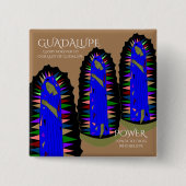 Guadalupe Power Vierkante Button 5,1 Cm (Voorkant)