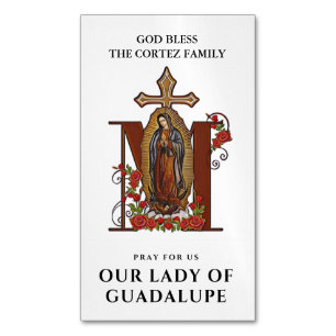 Guadalupe Religieuze Katholieke Maagd Mary Prayer Magnetisch Visitekaartje