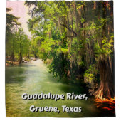 Guadalupe rivier in de Waterverf Gruene, Texas Douchegordijn (Voorkant)