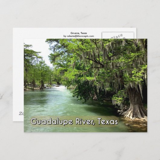 Guadalupe, rivier in Gruene, Briefkaart Texas (Voorkant / Achterkant)