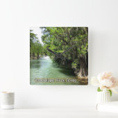 Guadalupe rivier in Gruene, Texas  Vierkante Klok (Huis)