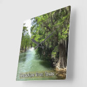 Guadalupe rivier in Gruene, Texas  Vierkante Klok (Hoek)
