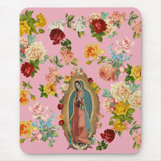 Guadalupe Roos Mousepad Muismat (Voorkant)