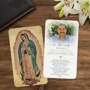 Guadalupe-rouw katholieke gebedskaart visitekaartje