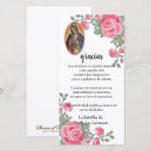 Guadalupe Virgin Mary Funeral condoléance Spain T Bedankkaart (Voorkant / Achterkant)