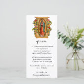 Guadalupe Virgin Mary Funeral condoléances Spaans Bedankkaart (Staand voorkant)